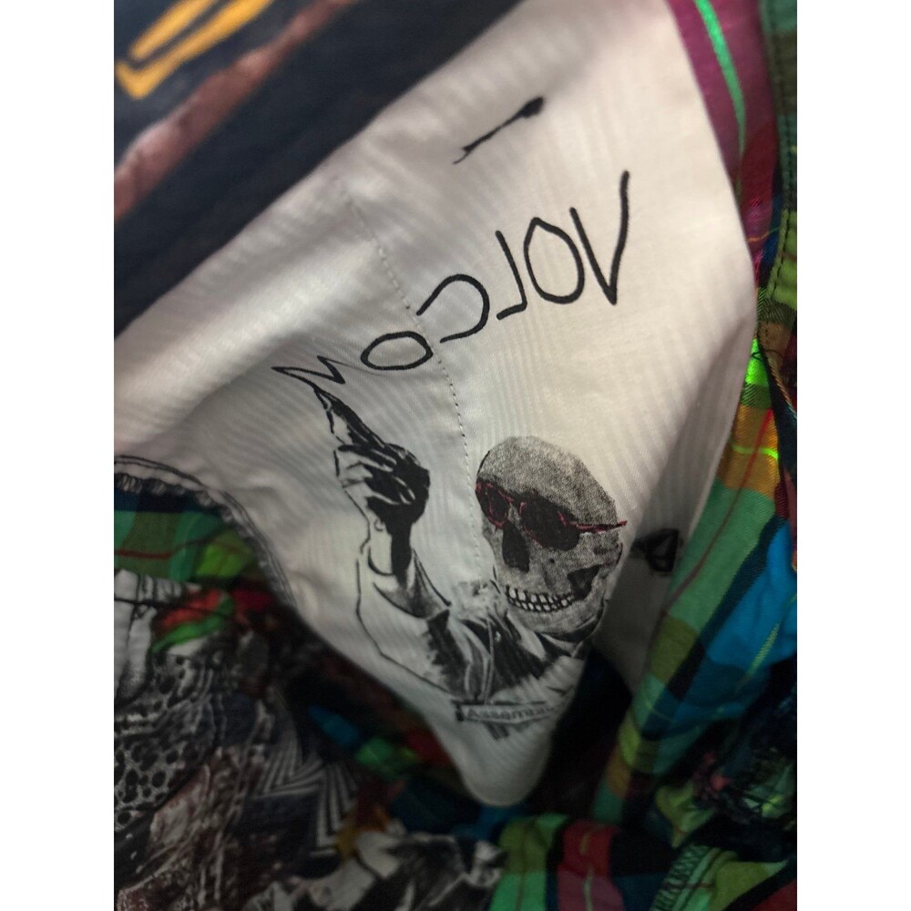 Volcom vtg y2k rainbow plaid shorts Bermuda casual skater streetwear 30 31 surf - Picture 5 of 8
